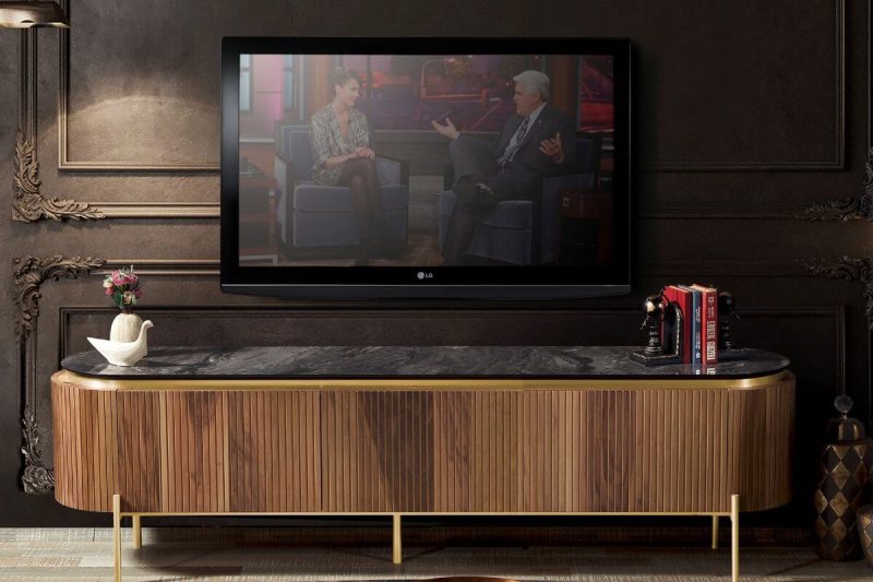 Tesla Ceviz Gold Tv Ünitesi